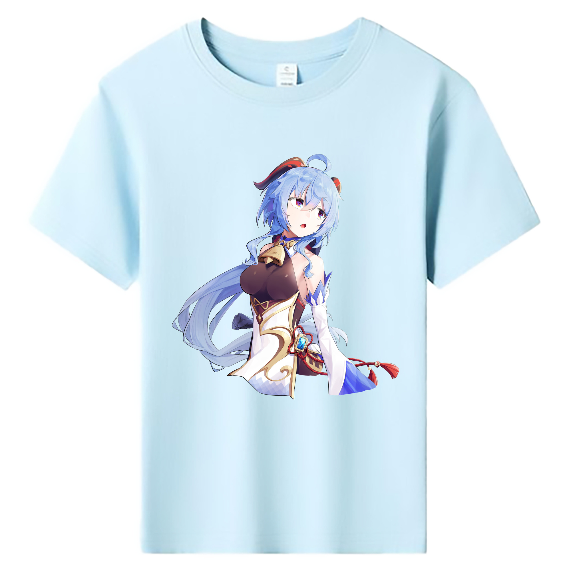 げんし神 甘雨 かんう genshin Ganyu 綿100％キッズTシャツ（フロントプリント）